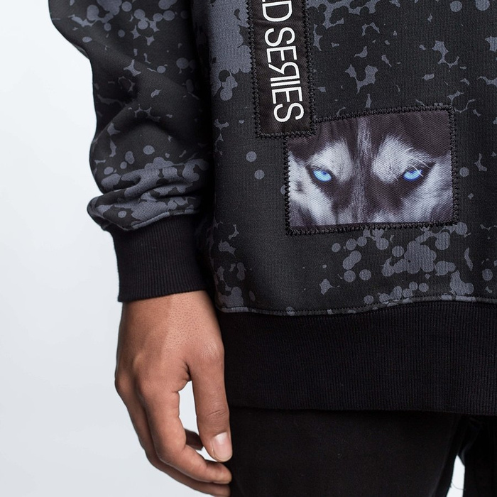 Bluza męska Cayler and Sons BL oversized crewneck Series black camo / grey