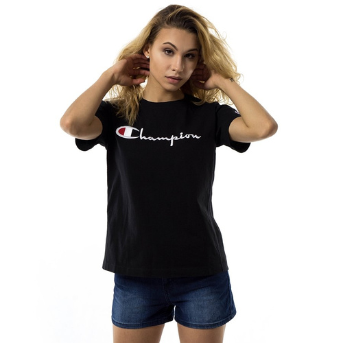 Champion koszulka damska Reverse Weave Script Logo top black (110992/KK001) 