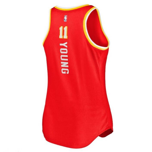 Fanatics Women's Fast Break Team Tank Jersey Icon Edition NBA Atlanta Hawks Trae Young red 