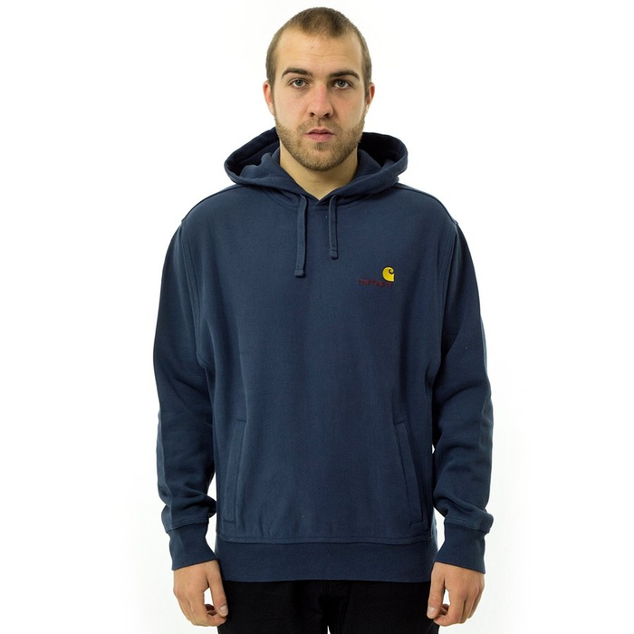 Bluza męska z kapturem Carhartt WIP Hooded American Script Sweat blue