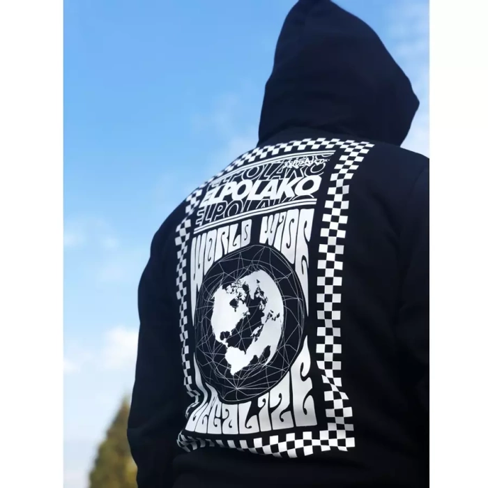 Bluza męska z kapturem El Polako hoodie World Wide black