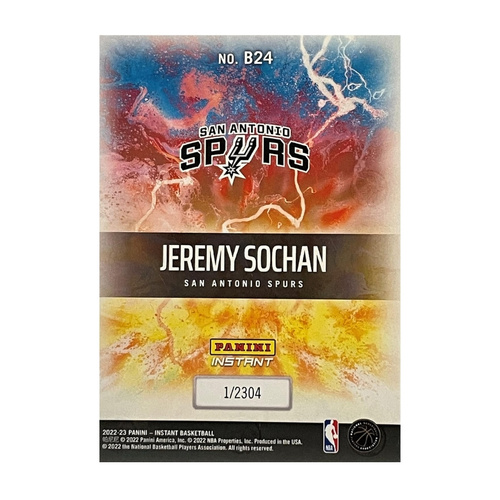 Jeremy Sochan Panini karta kolekcjonerska + toploader NBA Breakaway Rookie Card 2022/2023 San Antonio Spurs