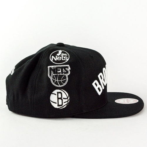 Mitchell and Ness snapback Team Logo History Brooklyn Nets black