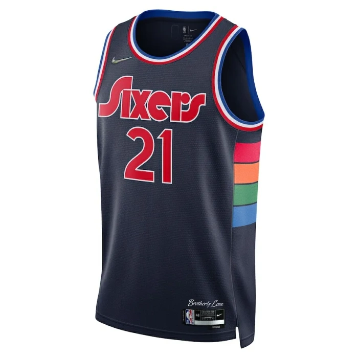 Nike koszulka koszykarska Swingman Jersey City Edition 75th NBA Philadelphia 76ers Joel Embiid navy (kolekcja młodzieżowa)