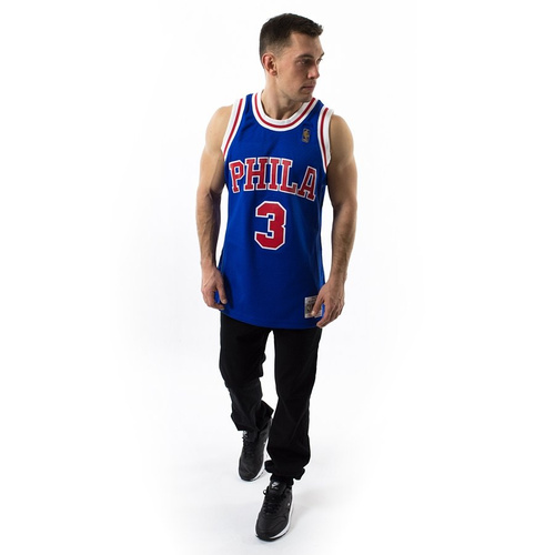 Mitchell and Ness Swingman Jersey HWC Philadelphia 76ers Allen Iverson blue