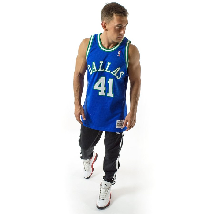 Mitchell and Ness Swingman Jersey HWC Dallas Mavericks Dirk Nowitzki 1998-99 blue
