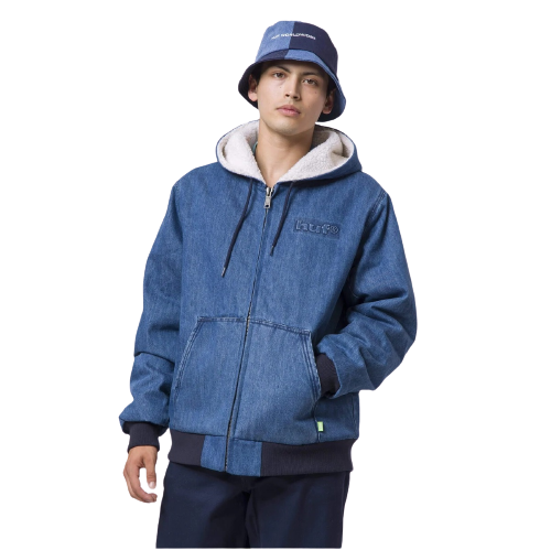 HUF kurtka jeansowa męska Hooded Zip Jacket indigo blue