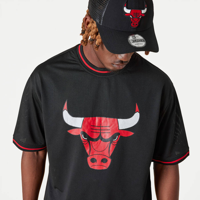 New Era t-shirt NBA Mesh Oversized Logo Chicago Bulls black