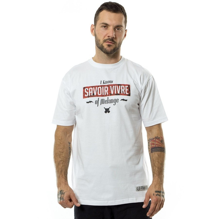 Melanżowe Akcesoria Tekstylne t-shirt Savoir Vivre white