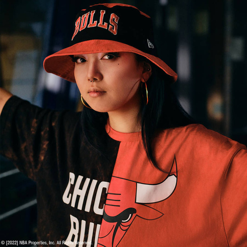 New Era kapelusz Bucket Hat NBA Washed Pack Chicago Bulls red / black