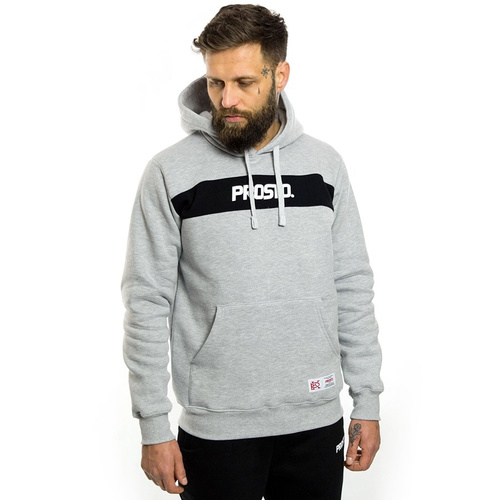 Bluza męska z kapturem Prosto Klasyk hoodie Stripez grey