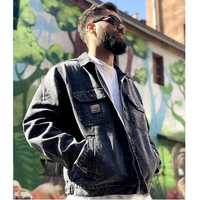 Kurtka męska Carhartt WIP Stetson Jacket Organic Cotton Parkland black worn washed