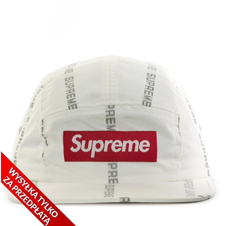 Supreme 5-panel Reflective Text Camp Cap white | AKCESORIA I