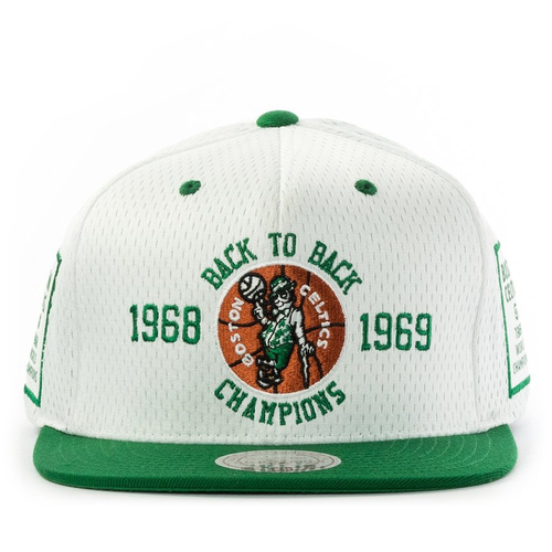 Czapka z daszkiem Mitchell and Ness snapback Back To Back Titles 1968/69 Boston Celtics white / green TM