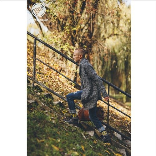 Many Mornings skarpety Dots Shadow yellow / grey / black