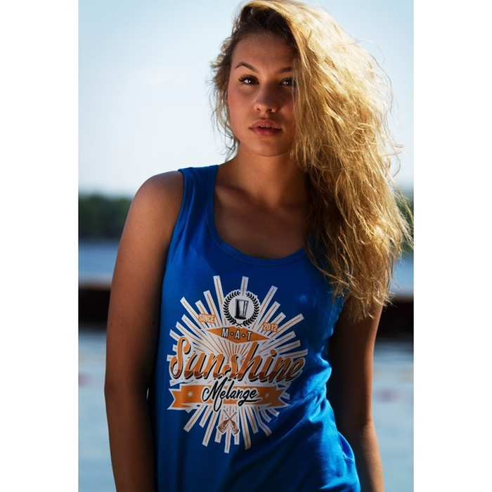 Melanżowe Akcesoria Tekstylne koszulka damska tank top WMNS Sunshine Melange blue