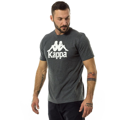 Koszulka męska Kappa t-shirt Domino dark grey melange / white