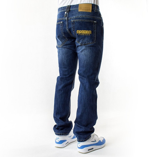Spodnie męskie Mass Denim jeans Classics Straight Fit dark blue