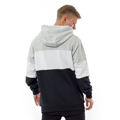 Bluza męska FILA hoody Night Blocked light grey melange / black / bright white (687001-A220)