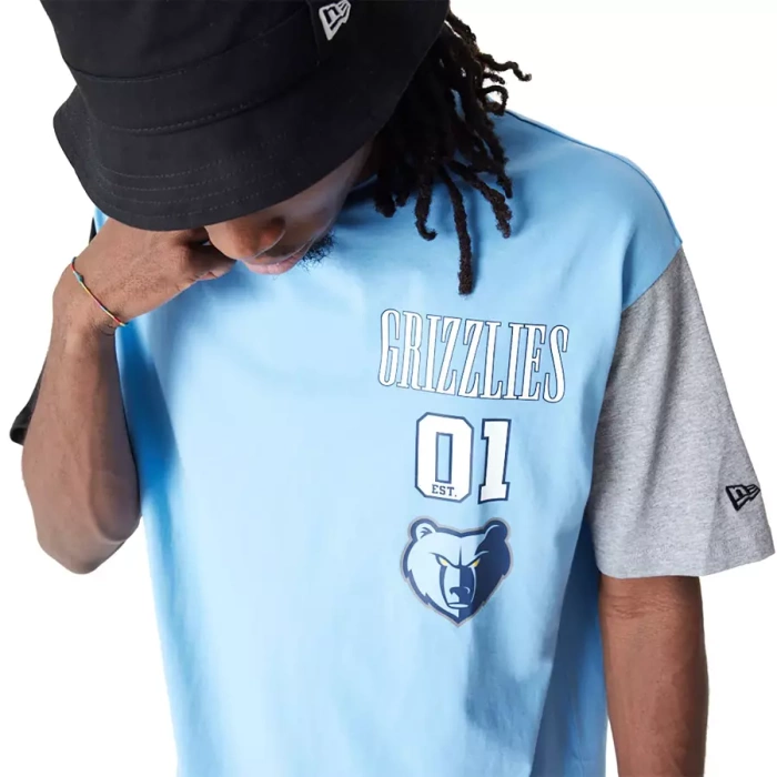 New Era koszulka męska Cut Sew Pastel Lifestyle Oversized NBA Memphis Grizzlies blue