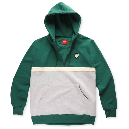 Bluza męska z kapturem Prosto Klasyk half-zip hoodie Halftone dark green / grey