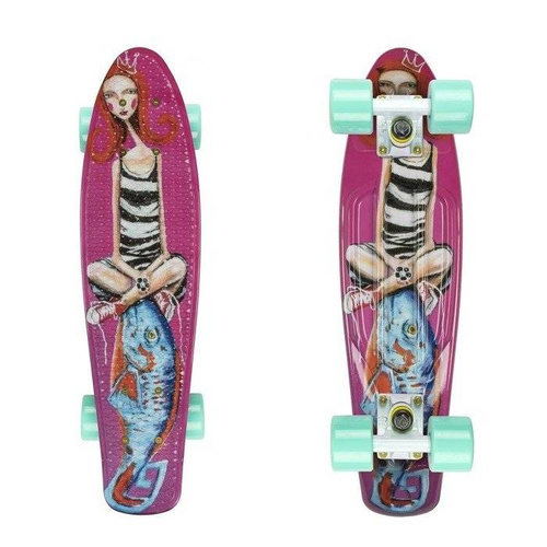 Deskorolka kompletna Fish Skateboards fishka® Print Art Face&Fish Summer Purple 6" x 22"