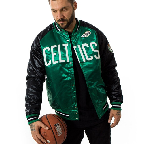 Kurtka męska Mitchell and Ness NBA Tough Season Satin Jacket Boston Celtics green / black
