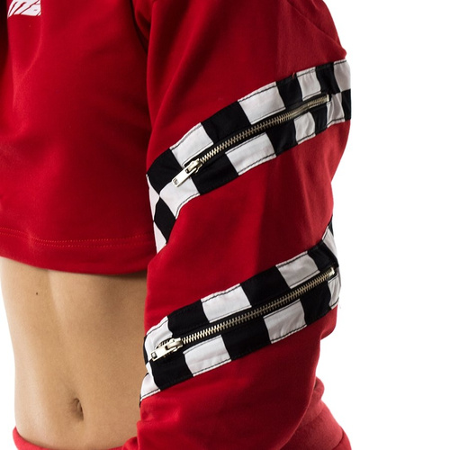 Bluza damska Marska short hoodie Checkerboard red