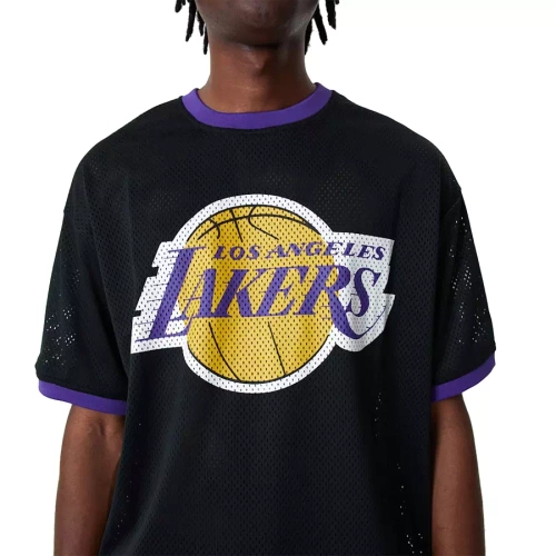 New Era koszulka męska Oversized Mesh NBA Team Logo Los Angeles Lakers black
