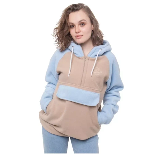 Fish Skateboards fleece Script blue / coffee