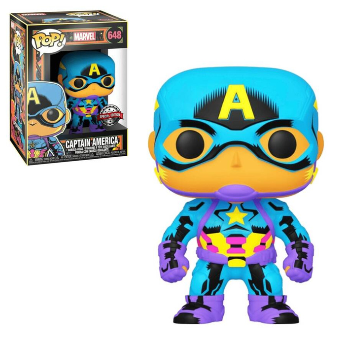 Funko Pop figurka kolekcjonerska Black Light Marvel Captain America 648 (special edition)