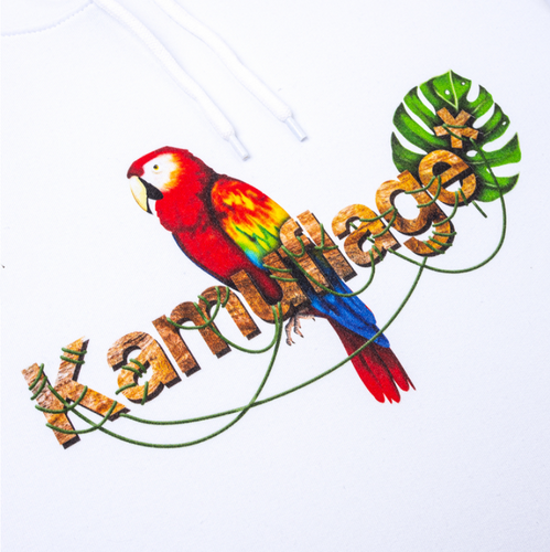 Kamuflage* bluza męska z kapturem Hoodie Papuga white