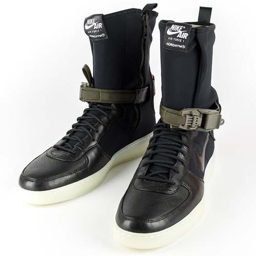 Buty NikeLAB x Acronym Air Force Downtown 1 Hi SP black / black - bright crimson (649941-006)