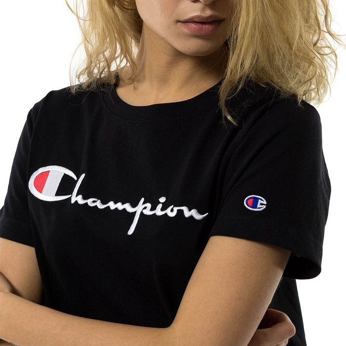 Champion koszulka damska Reverse Weave Script Logo top black (110992/KK001) 