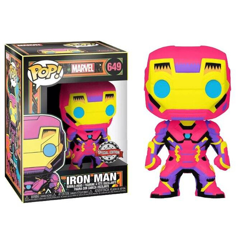 Funko Pop figurka kolekcjonerska Black Light Marvel Iron Man 649 (special edition)