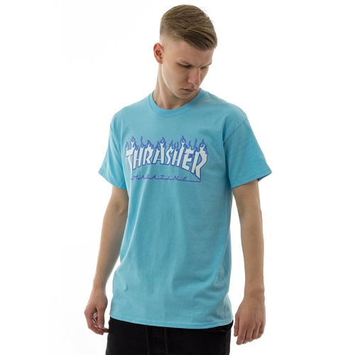 Koszulka męska Thrasher t-shirt Flame sky blue M