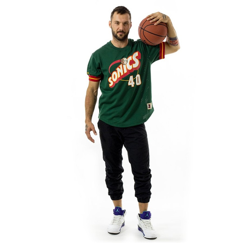 Mitchell and Ness t-shirt Shawn Kemp #40 Player Name & Number Mesh Seatlle SuperSonics green