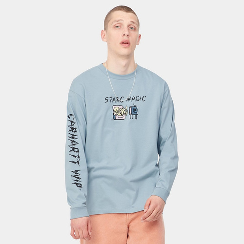Carhartt WIP Koszulka męska z długim rękawem longsleeve Static Magic frosted blue