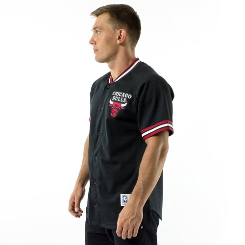 Koszulka męska Mitchell and Ness Seasoned Pro Mesh Button Front Chicago Bulls black