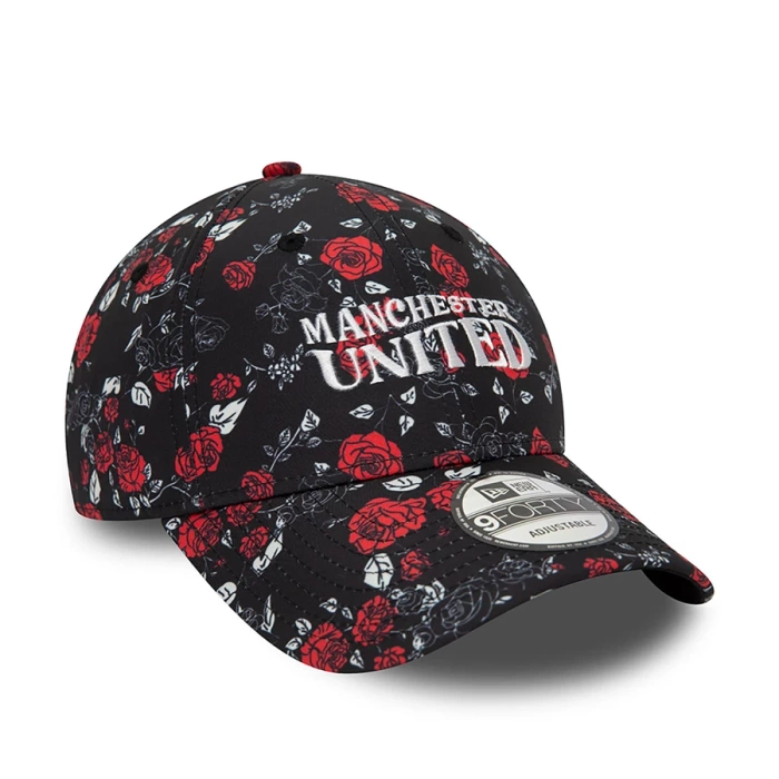 New Era czapka z daszkiem 9FORTY Strapback Floral All Over Manchester United FC black