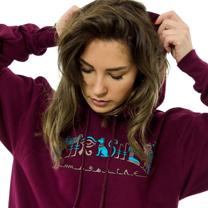 Bluza damska z kapturem Thrasher hoody Hieroglyphic maroon