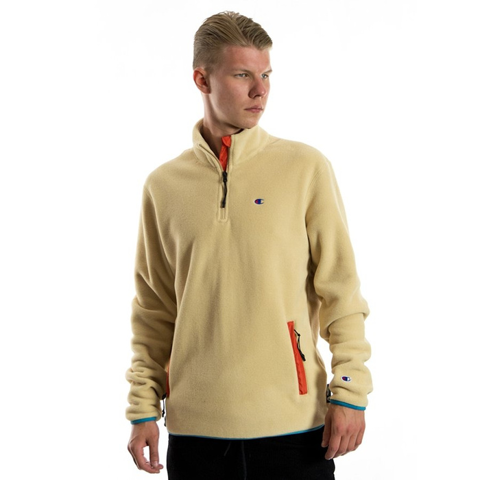 Champion Premium Reverse Weave Half Zip C Fleece beige / chill / light blue (215107-MS057)