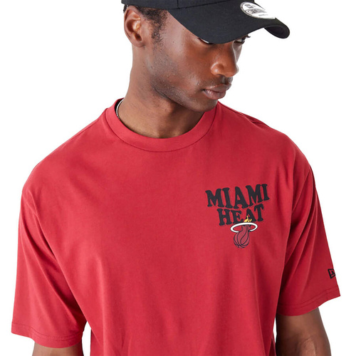 New Era koszulka męska Script Oversized NBA Miami Heat red