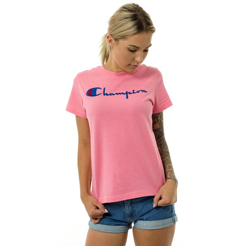 Koszulka damska Champion t-shirt Reverse Weave Script Logo light pink (110992/PS125) T