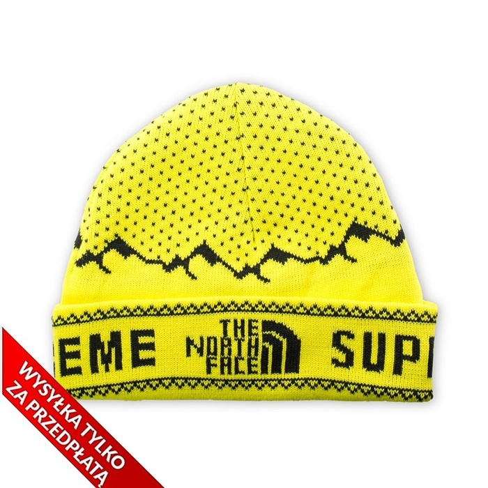 Czapka zimowa Supreme The North Face Fold Beanie yellow