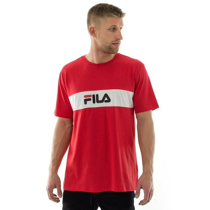 Koszulka męska FILA t-shirt Nolan Dropped Sholuder true red / bright white