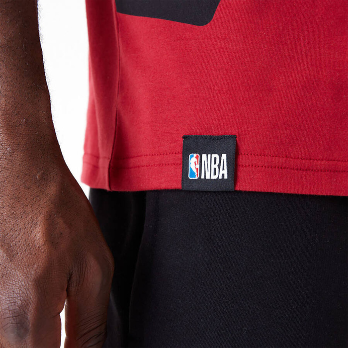 New Era koszulka męska NBA Large Wordmark Miami Heat Oversized T-Shirt red