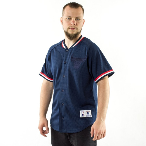 Mitchell and Ness Seasoned Pro Mesh Button Front Chicago Bulls navy