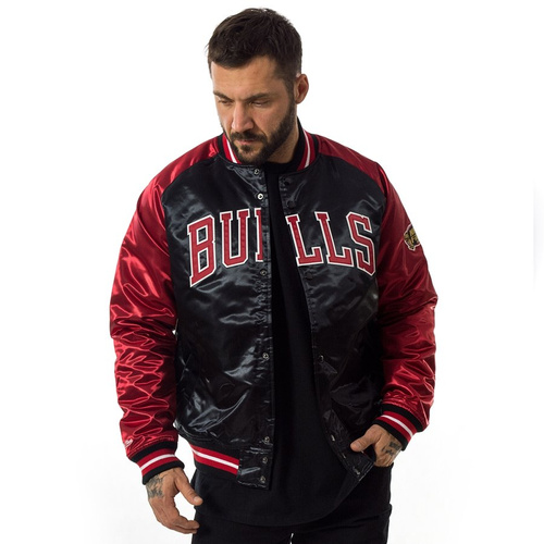 Kurtka męska Mitchell and Ness NBA Tough Season Satin Jacket Chicago Bulls black / red