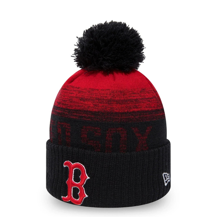New Era czapka zimowa Ombre MLB Boston Red Sox Bobble Knit black / red